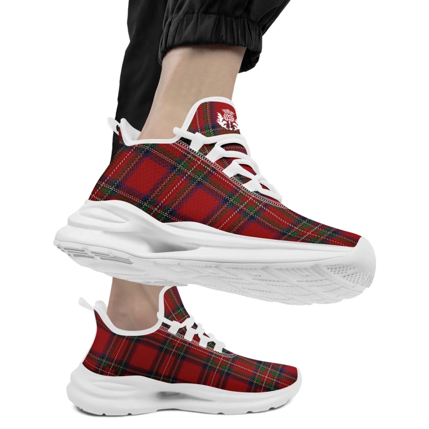 Personalized Scottish Design Sneakers, Custom Vintage Plaid Breathable Shoes, Unisex Scottish-Inspired Footwear