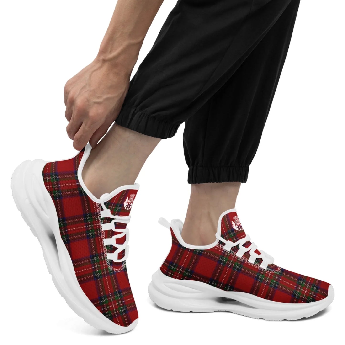 Personalized Scottish Design Sneakers, Custom Vintage Plaid Breathable Shoes, Unisex Scottish-Inspired Footwear