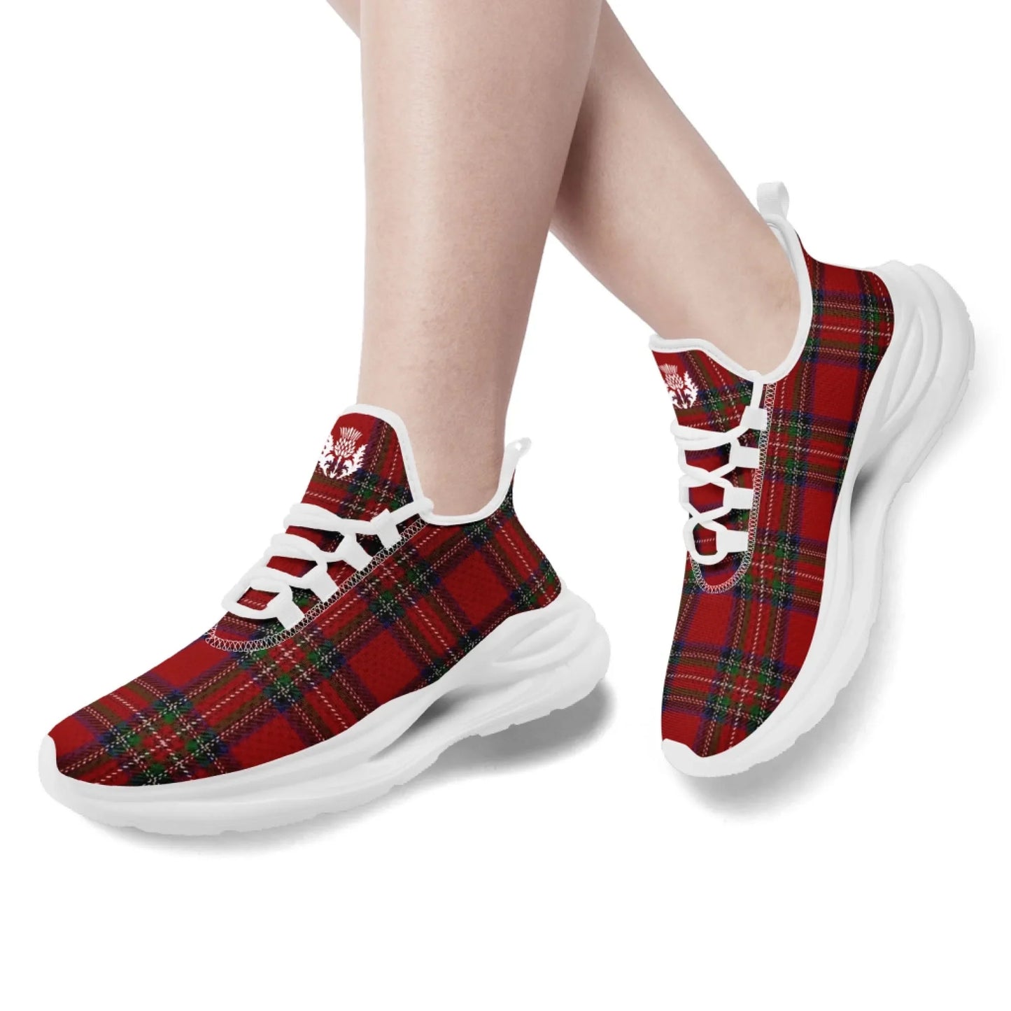 Personalized Scottish Design Sneakers, Custom Vintage Plaid Breathable Shoes, Unisex Scottish-Inspired Footwear