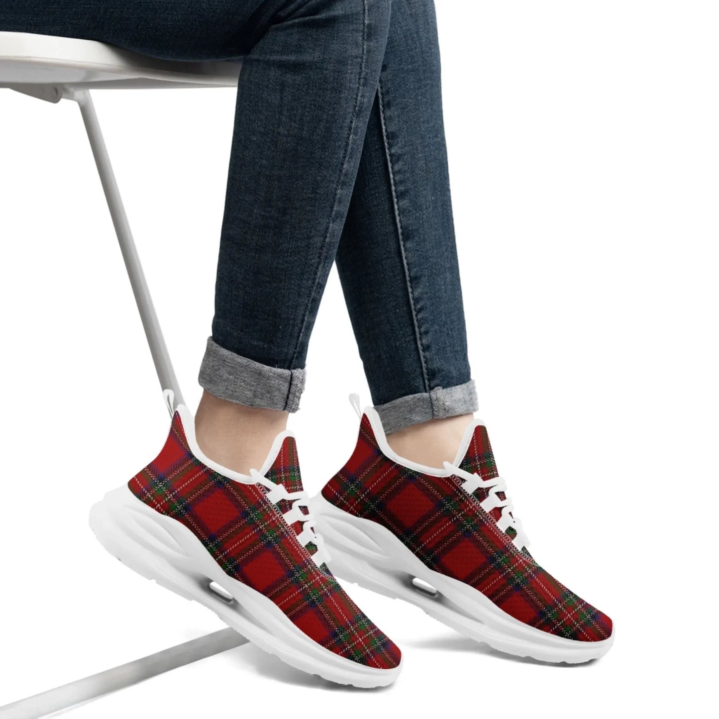 Personalized Scottish Design Sneakers, Custom Vintage Plaid Breathable Shoes, Unisex Scottish-Inspired Footwear