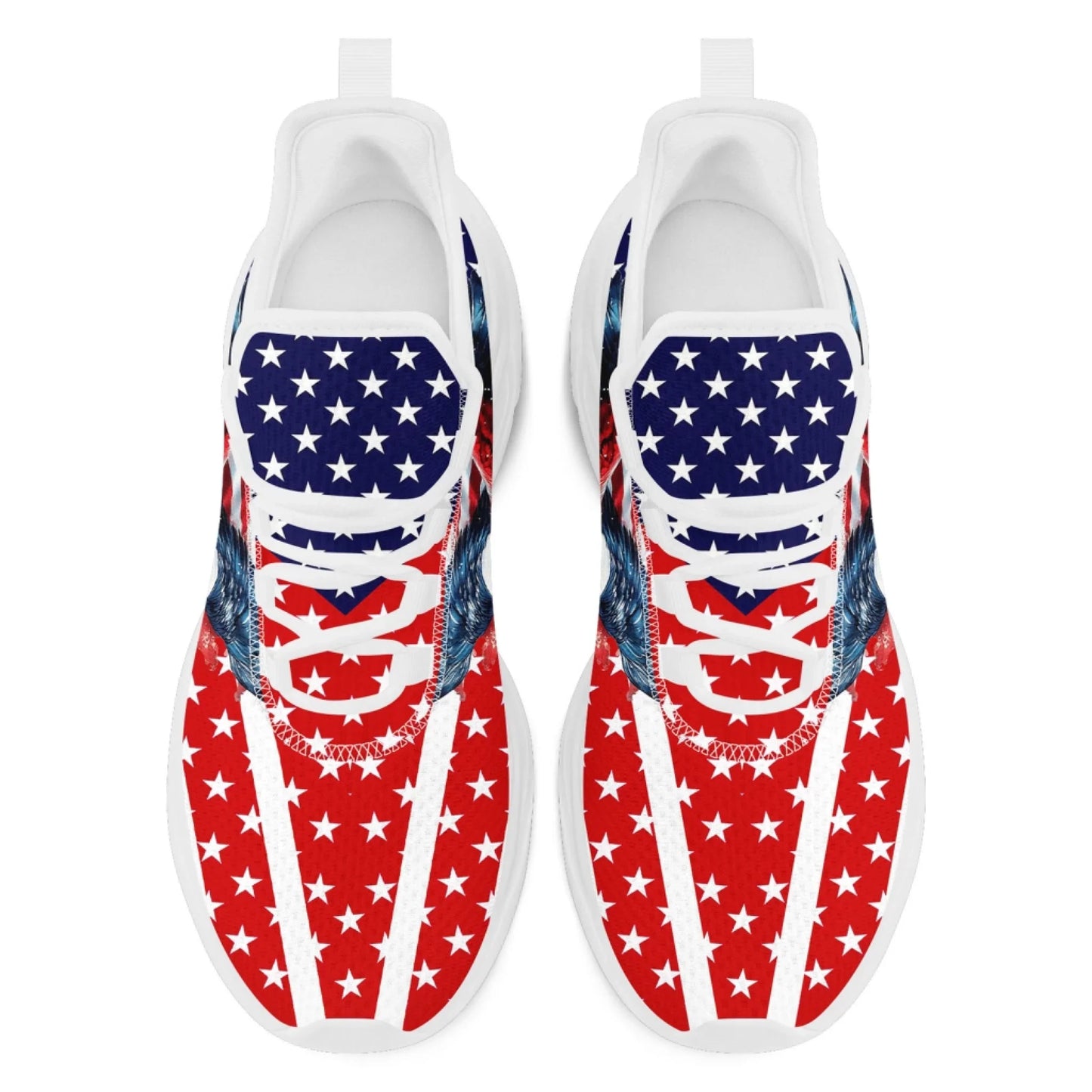Personalized America Flag Sneakers, Custom Breathable Gym Shoes, Patriotic and Pride Walking Shoes