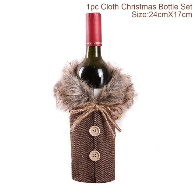 Christmas Wine Bottle Socks Decor