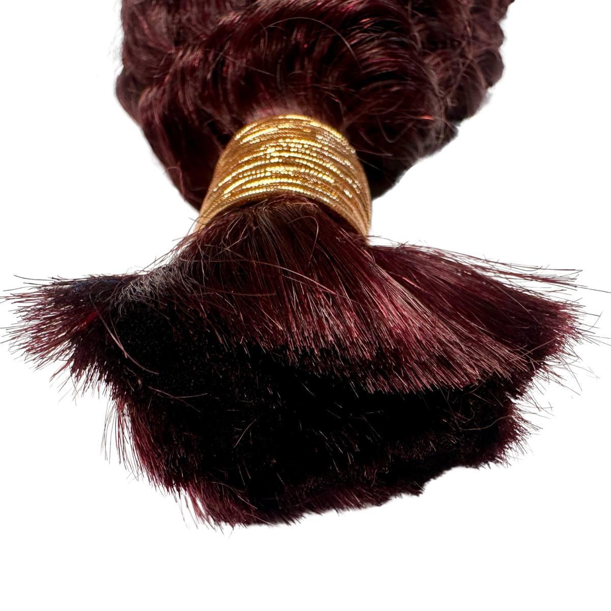 Burgundy Deep Wave Color 99J Bulk 100% Human Braiding Hair