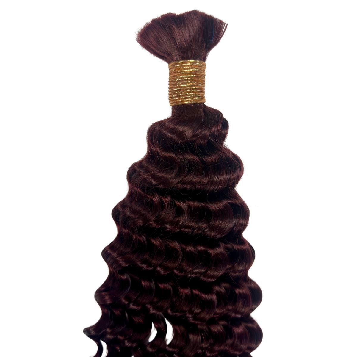 Burgundy Deep Wave Color 99J Bulk 100% Human Braiding Hair