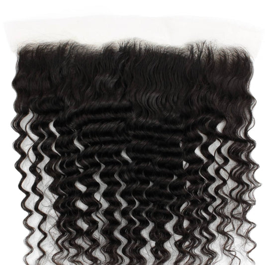 Deep Wave 13x4 Transparent Lace Human Hair Frontal