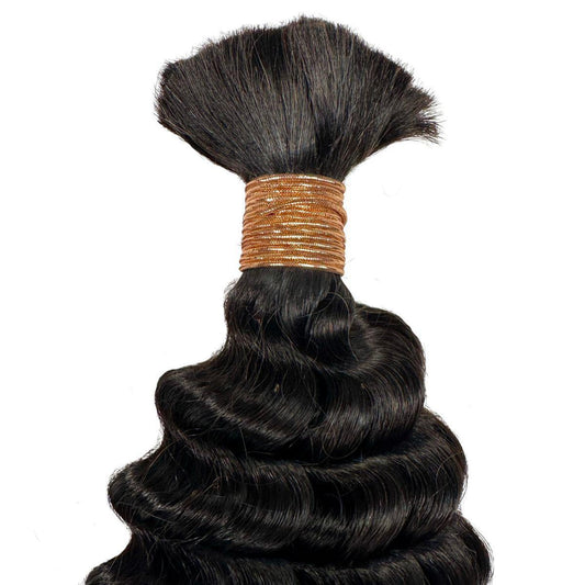 Deep Wave Bulk 100% Human Braiding Hair
