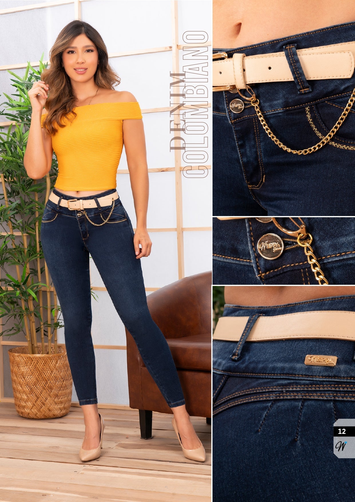 W-321 100%  Authentic Colombian Push Up Jeans (Mid Rise, Skinny Leg)