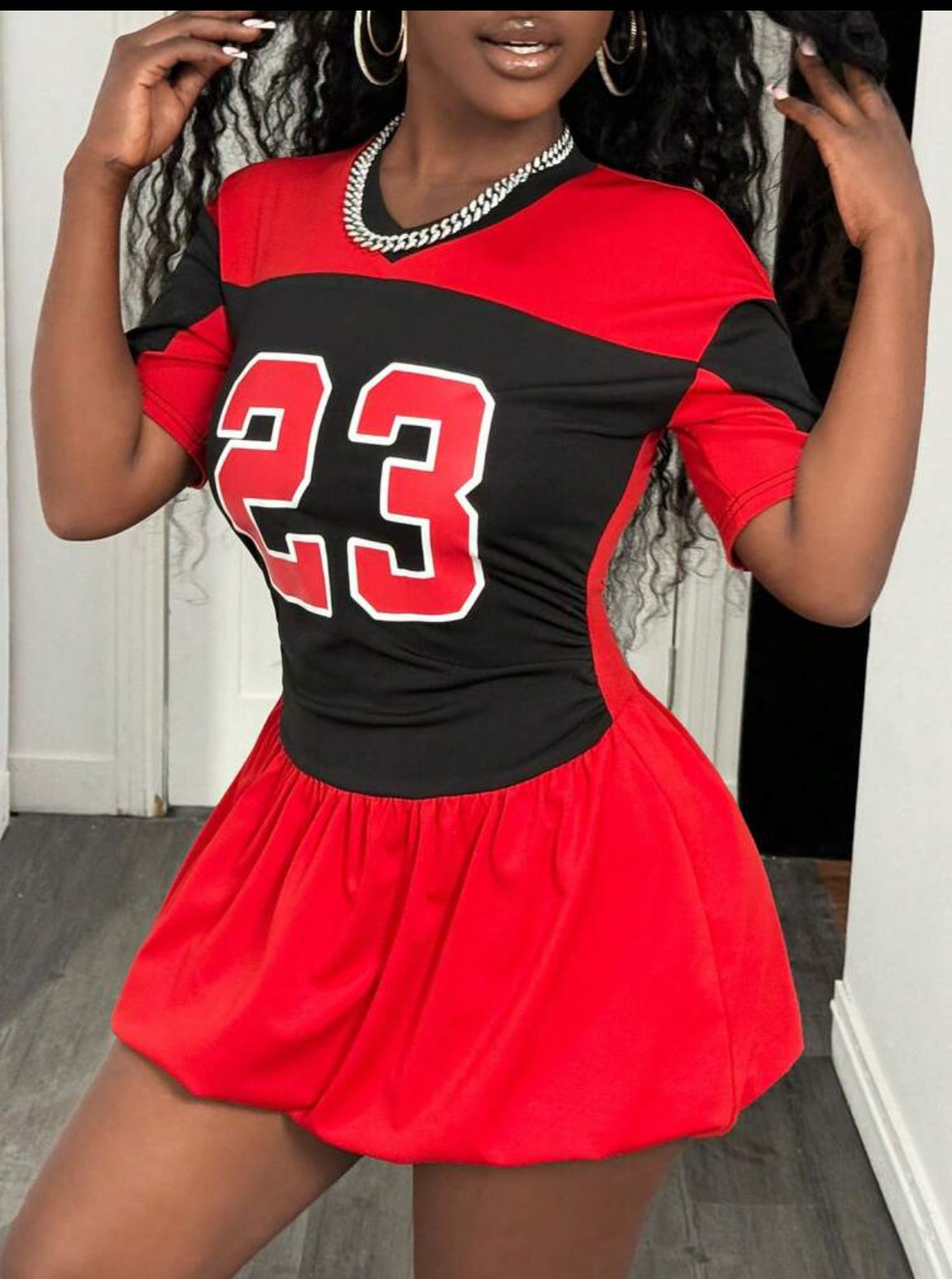 Print Flare Hem Mini Dress