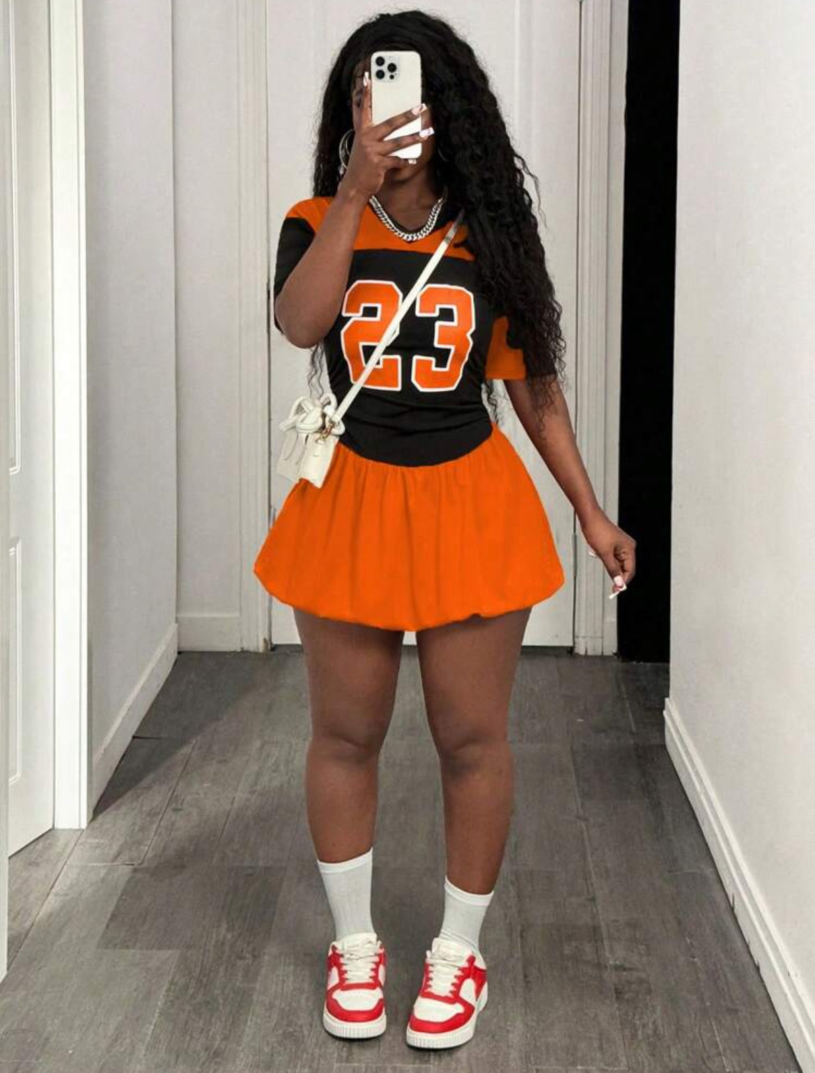 Print Flare Hem Mini Dress