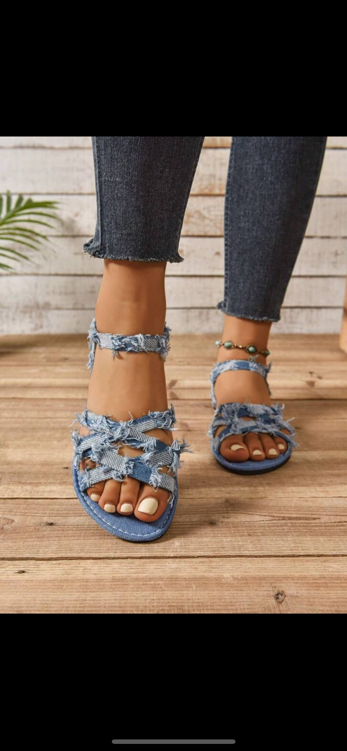 Open Toe Blue Slippers
