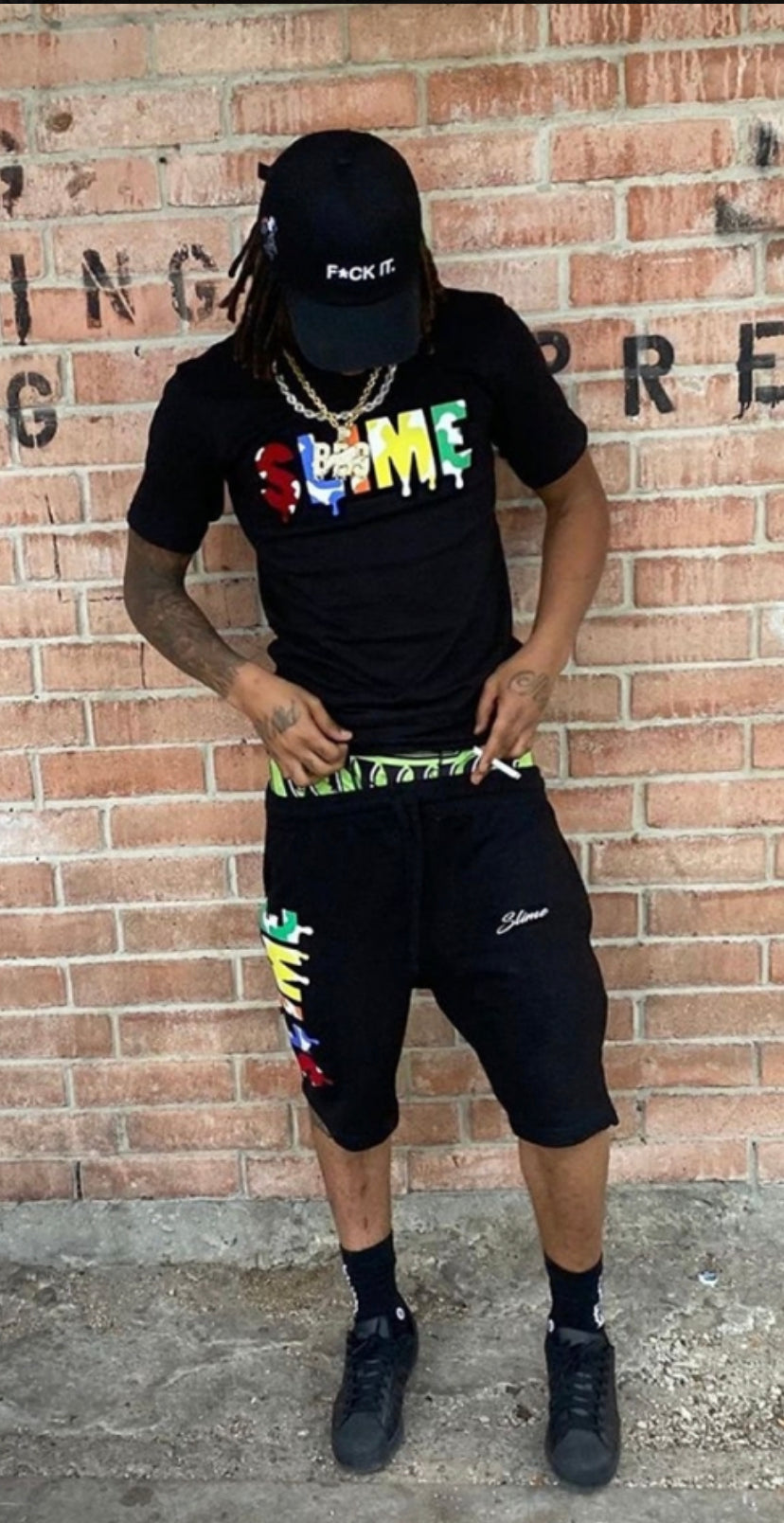 Letter print Short set