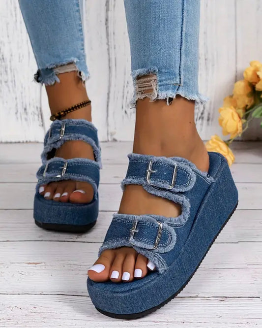 Denim sandals