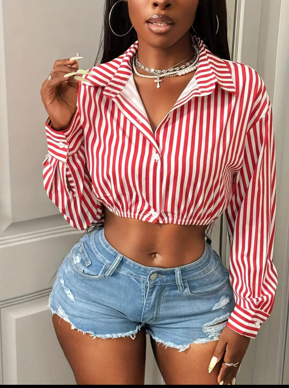 Long sleeve half shirt