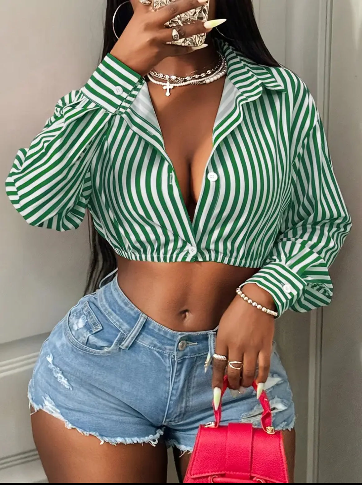 Long sleeve half shirt