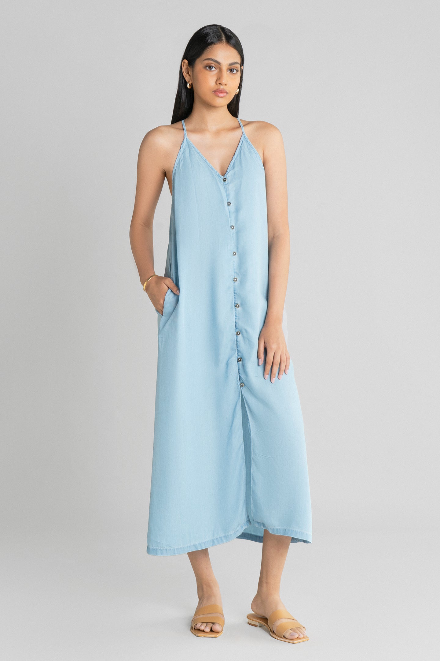 In The Mood For Love Denim Midi Dress