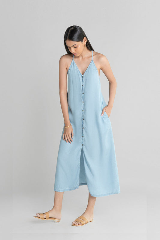 In The Mood For Love Denim Midi Dress
