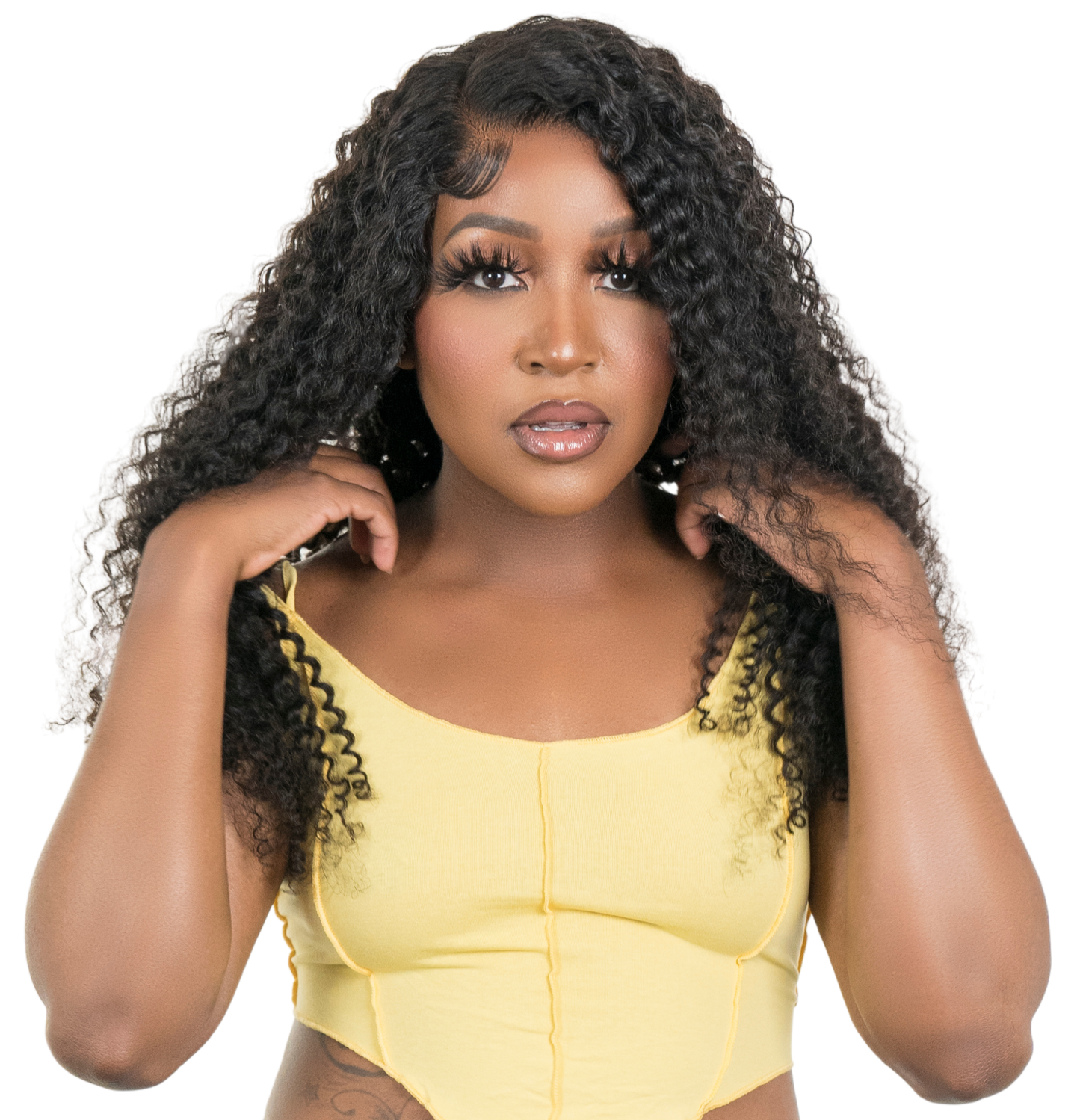 Kinky Curly 4x4 Transparent Lace 100% Human Hair Closure Wig