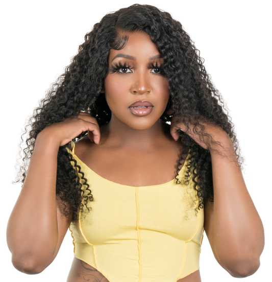 Kinky Curly 4x4 Transparent Lace 100% Human Hair Closure Wig
