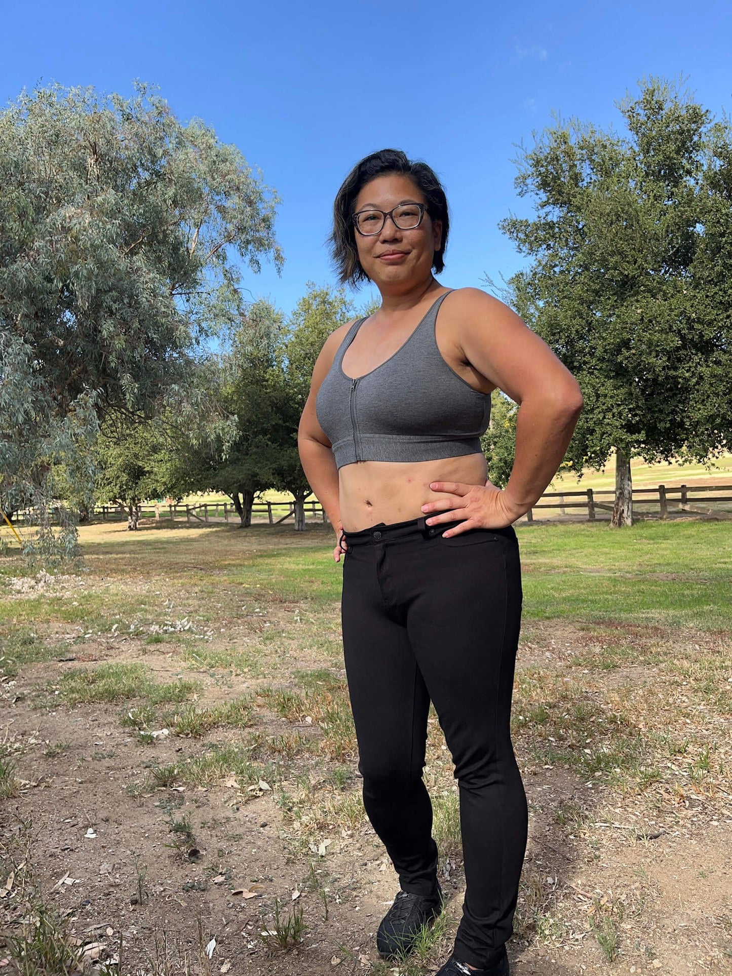 Wilderness Front‑Closure Cotton Bralette - Grey