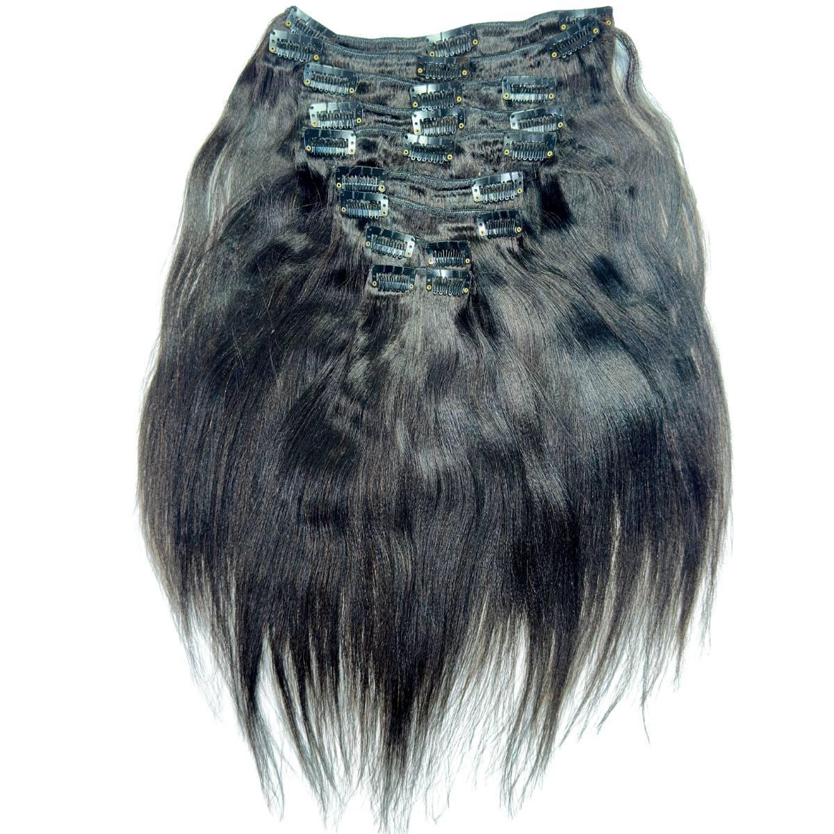 Yaki Straight Clip-In 100% Human Hair  Extensions