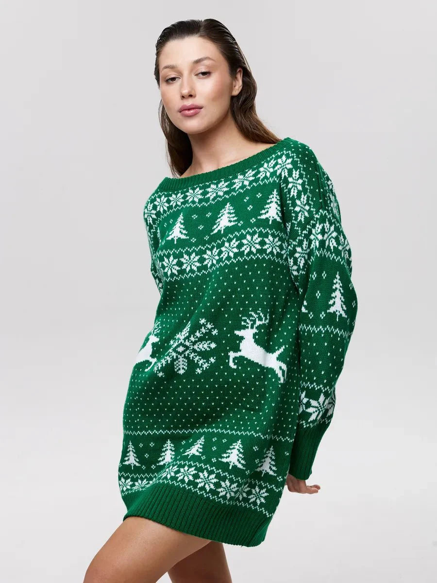Anita Christmas Knit Long Sleeve Dress
