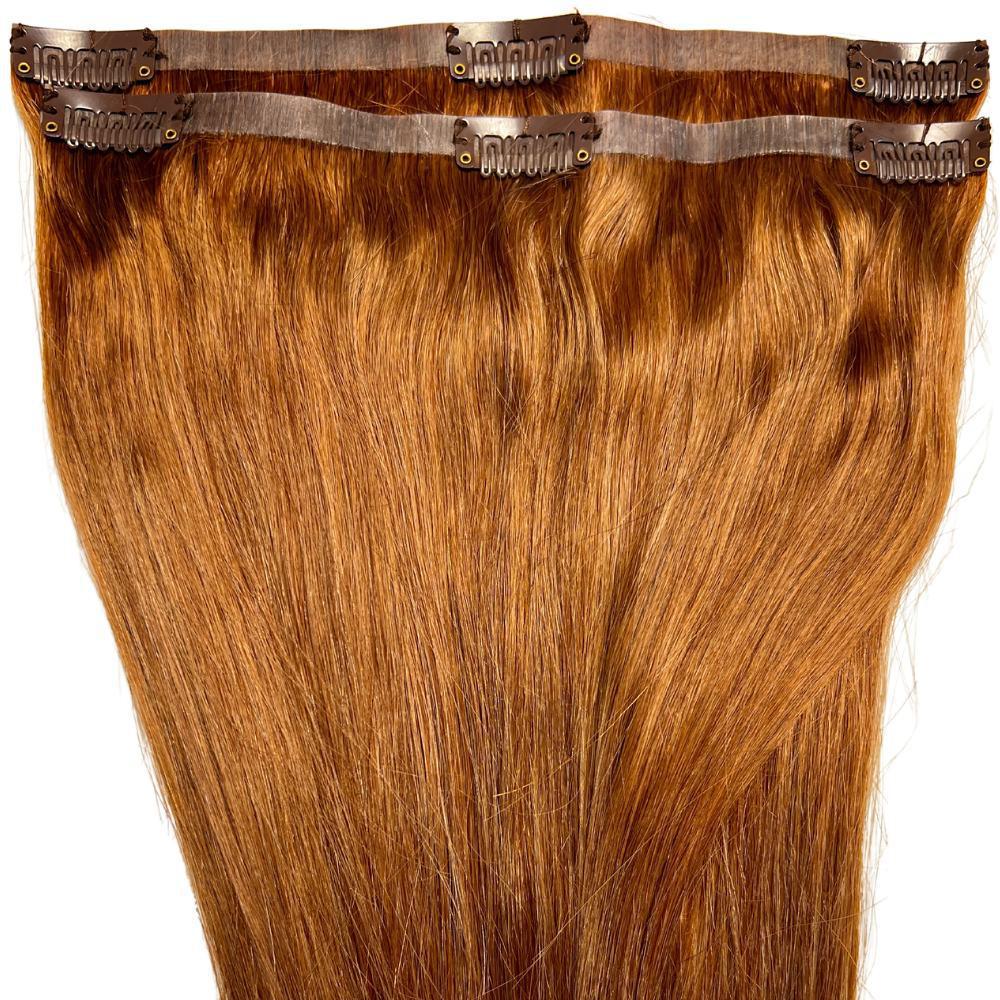 Auburn Seamless Clip-In 100% Human Hair Extensions