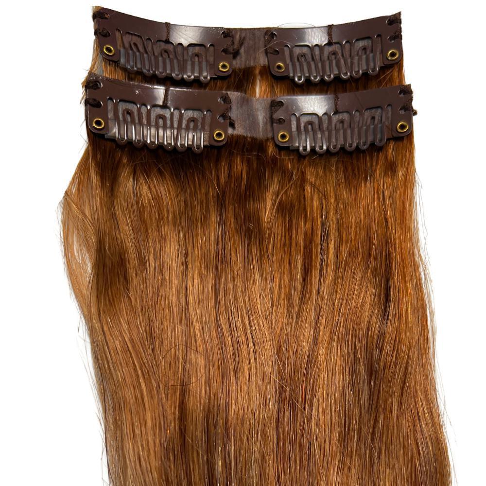 Auburn Seamless Clip-In 100% Human Hair Extensions
