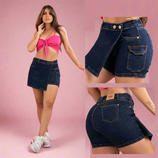 7188 100%  Authentic Colombian  Push Up SKORT