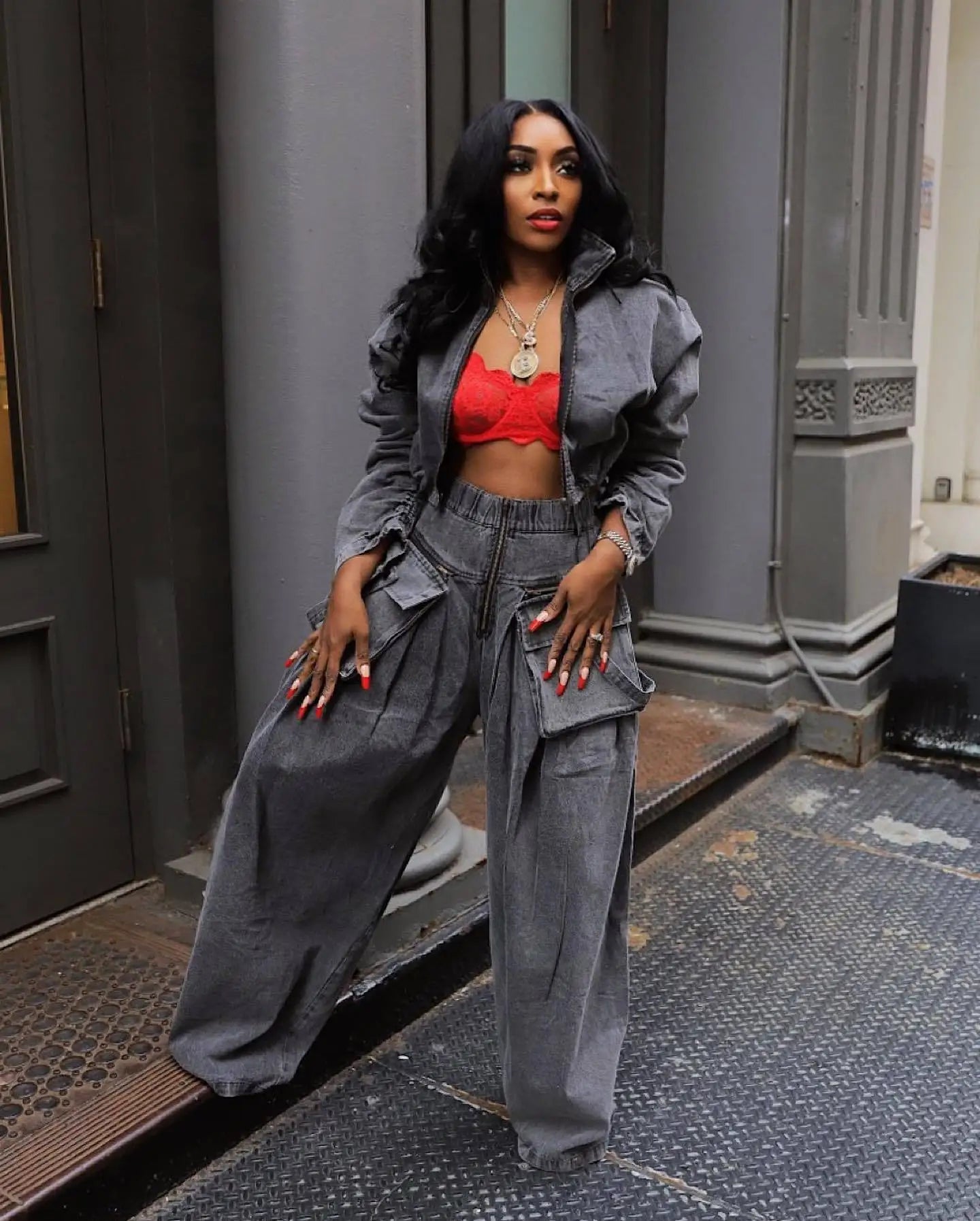 Denim Two Piece Sets Women Pant Set Y2k Streetwear Coats Jeans Elegant Matching Sets Coat Top Long Pants Jackets Streetwear