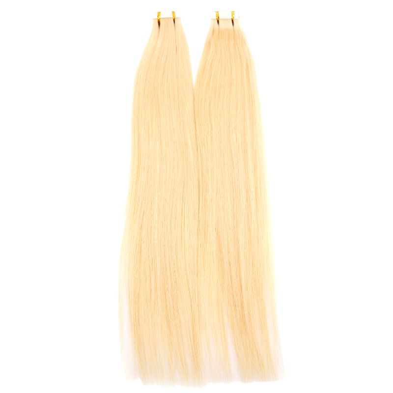 Raw Blonde Straight 100% Human Hair Tape In Extensions