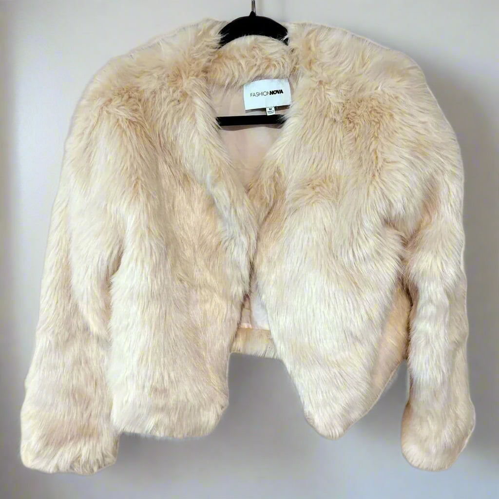 Fashion Nova Cropped Faux Fur Jacket