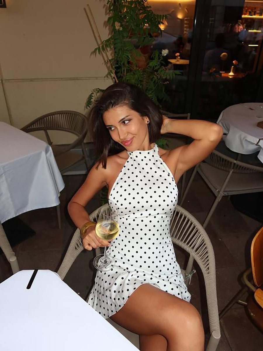 Cheryl Dot Printed SexyA- Line Dress