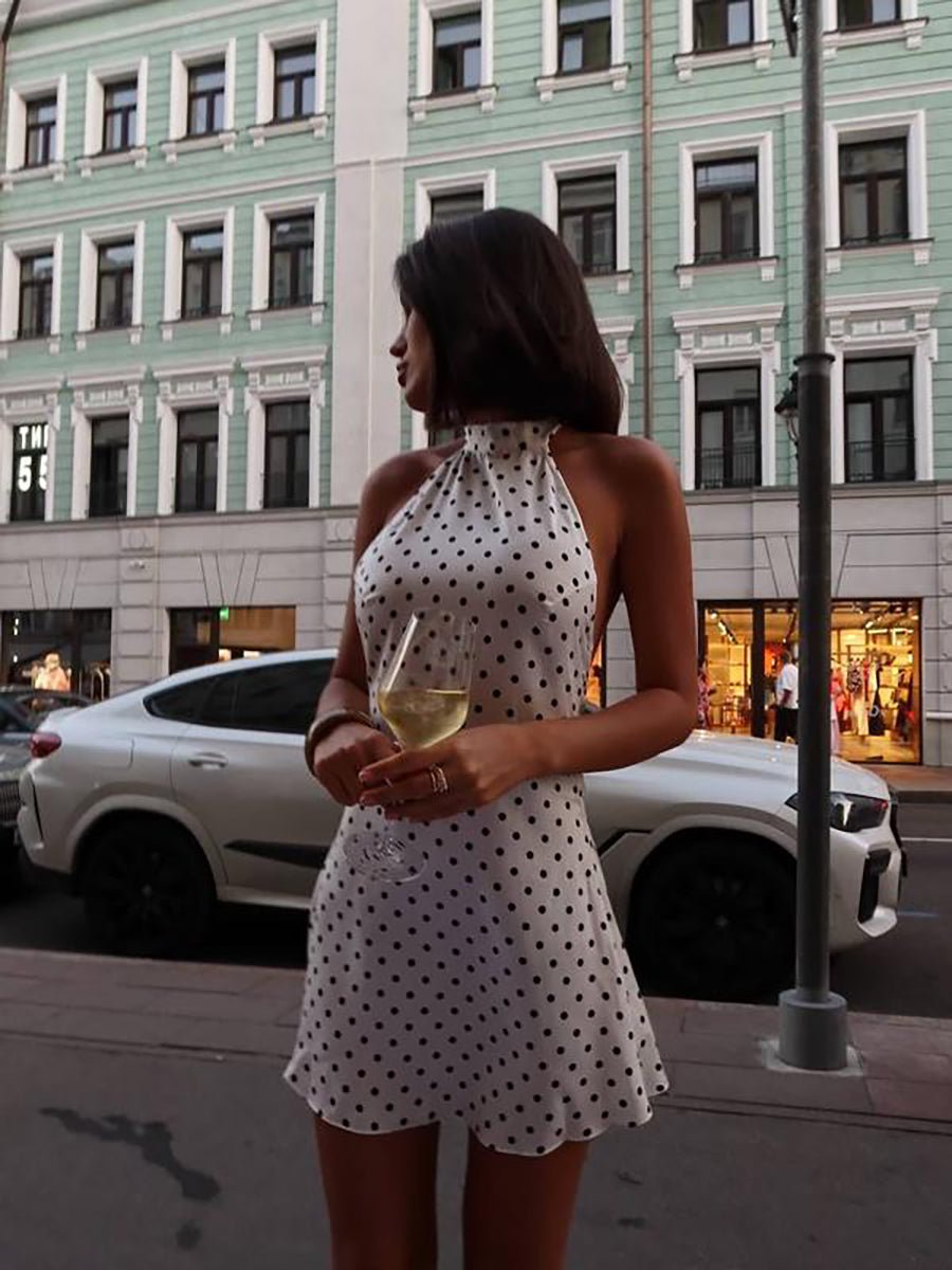 Cheryl Dot Printed SexyA- Line Dress