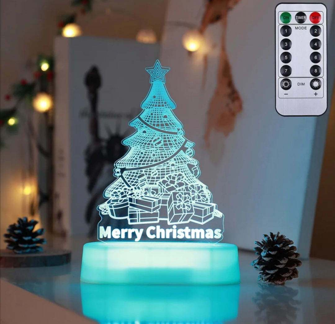 3D Christmas LED Night Light Acrylic Gift Decor