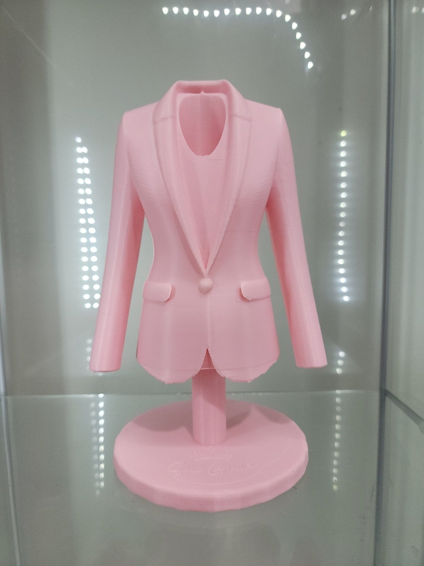Elegant Pink Blazer Brush Holder