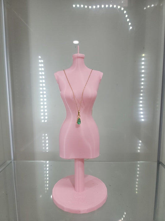 Elegant Pink Mannequin Jewelry Stand - Perfect for Displaying Necklaces & Accessories