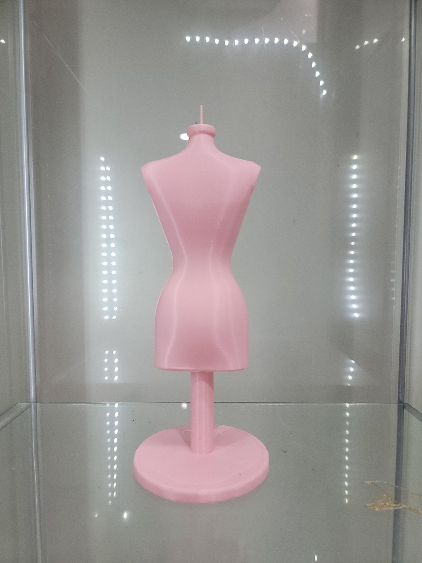 Elegant Pink Mannequin Jewelry Stand - Perfect for Displaying Necklaces & Accessories