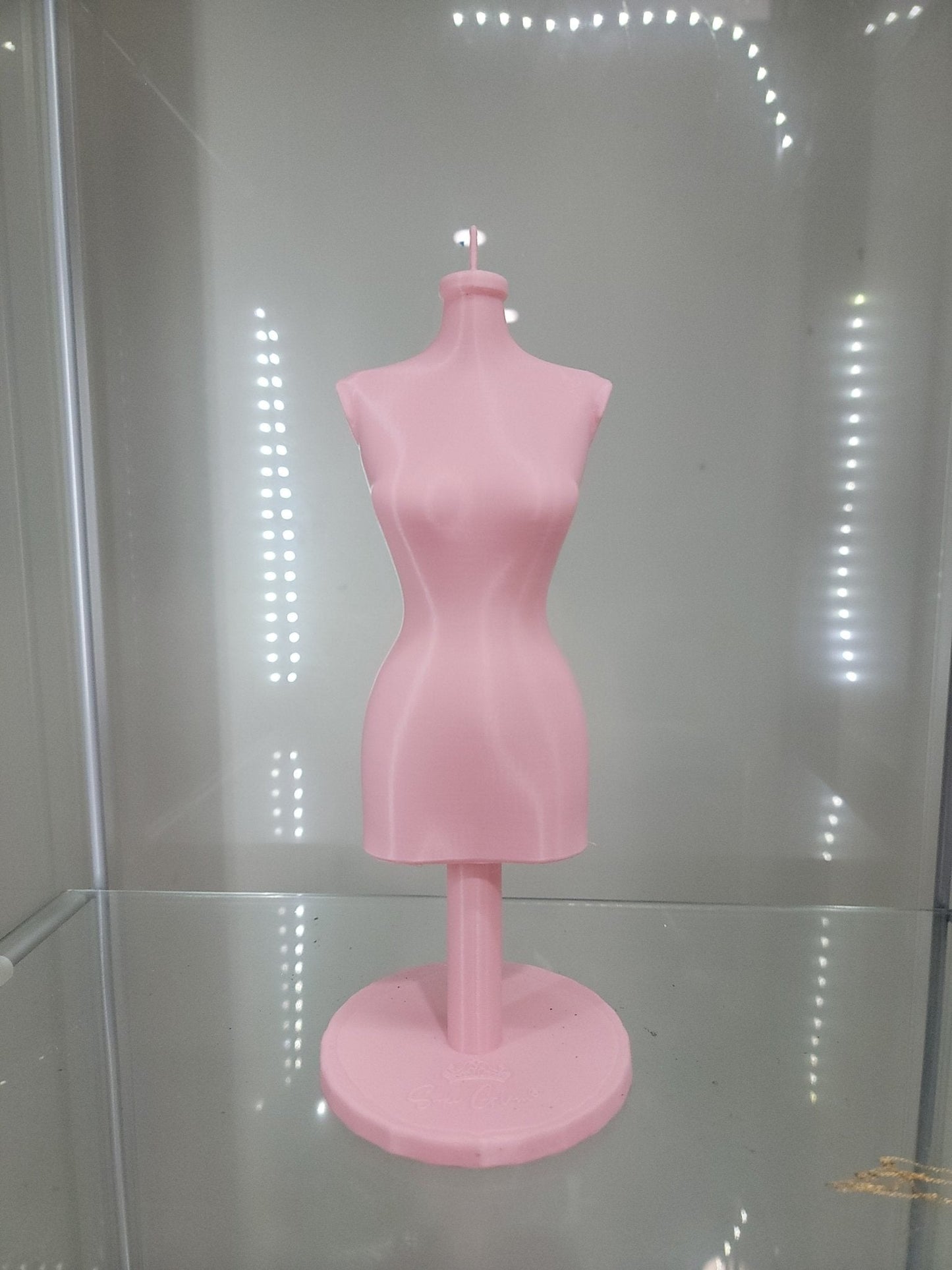 Elegant Pink Mannequin Jewelry Stand - Perfect for Displaying Necklaces & Accessories