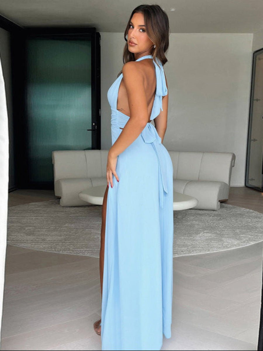 Fredrick Sexy Halterneck V-neck Dress Summer