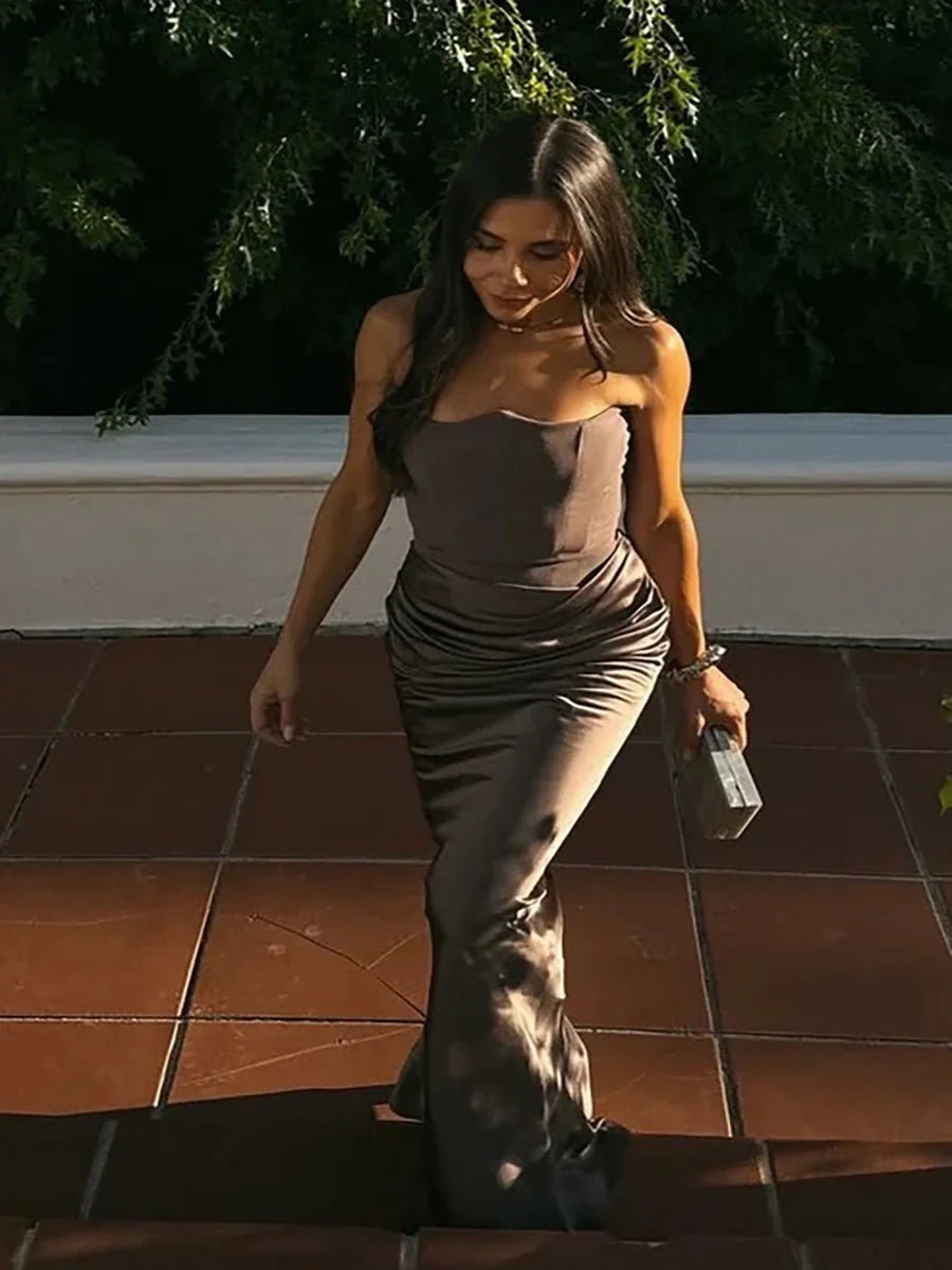 Isaiah Slim Tube Top Long Dress