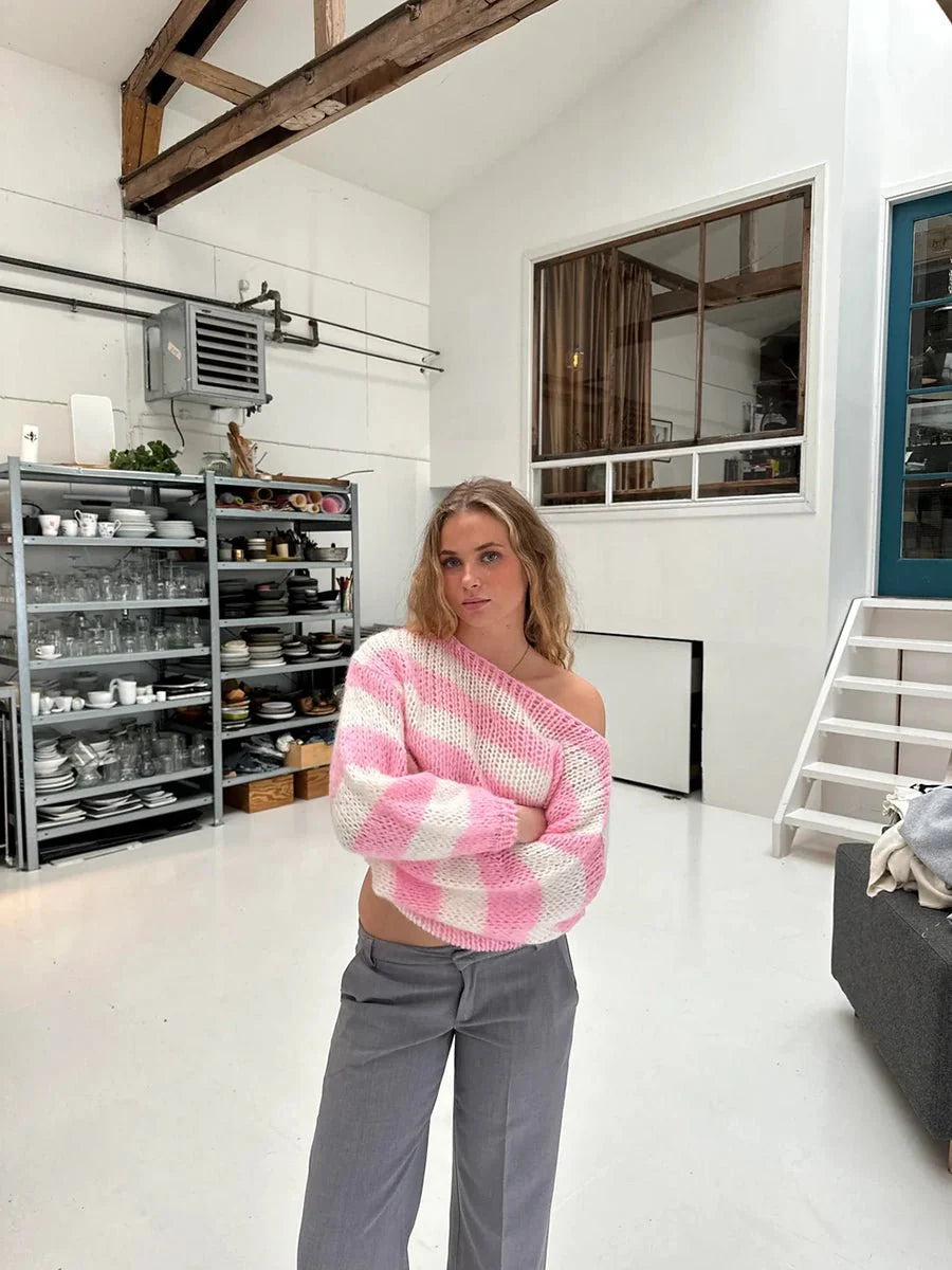 Jaida Loose Striped Pullover Sweater