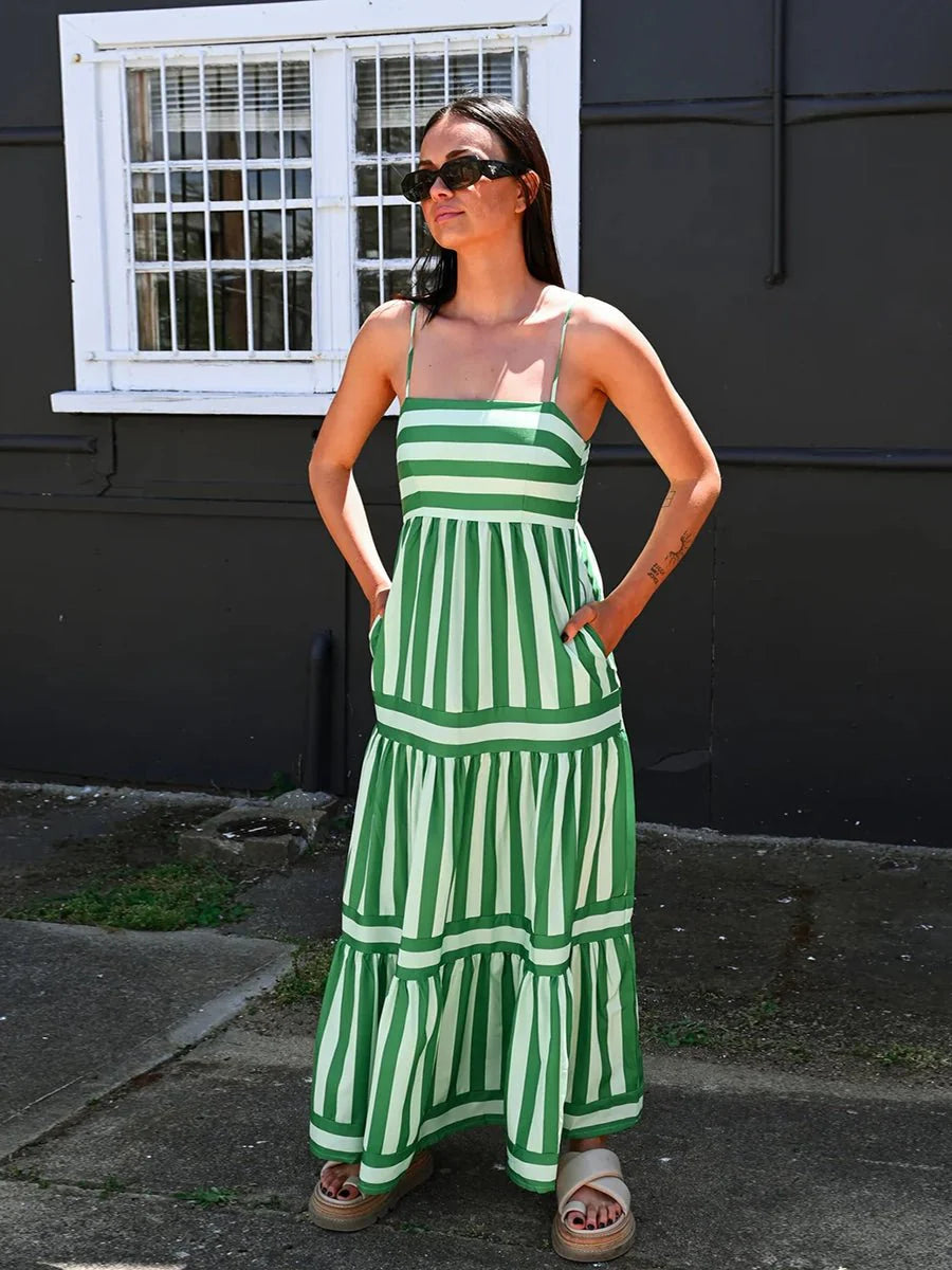 Jeffry Long Dress With Pockets Neck Backless