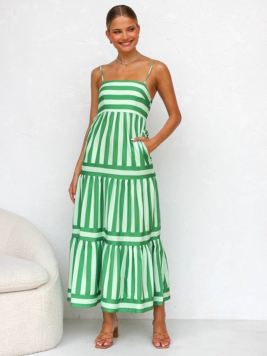 Jeffry Long Dress With Pockets Neck Backless