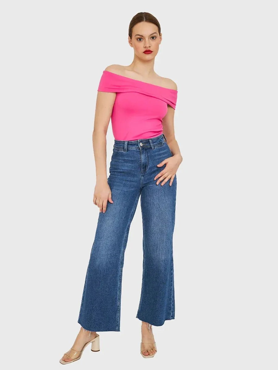 Kristy Tube Top Sexy T-shirt Off-shoulder