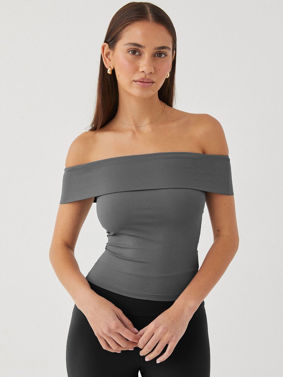 Kristy Tube Top Sexy T-shirt Off-shoulder