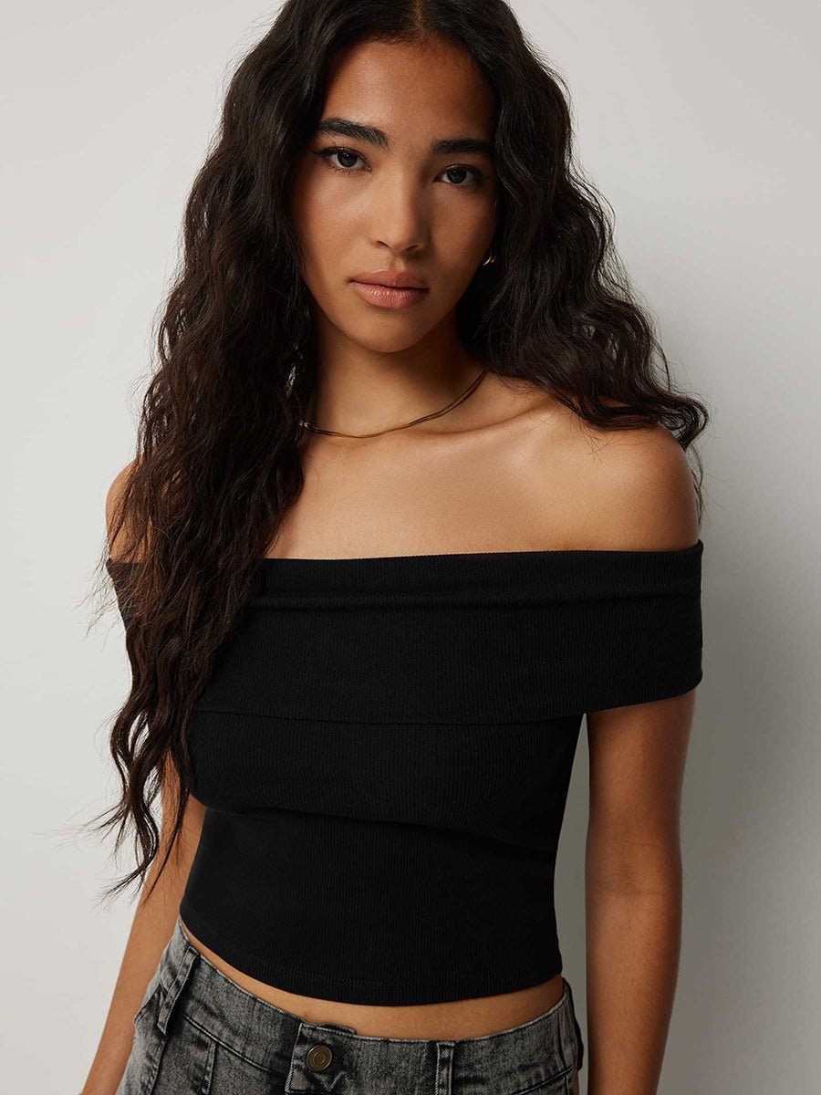 Kristy Tube Top Sexy T-shirt Off-shoulder