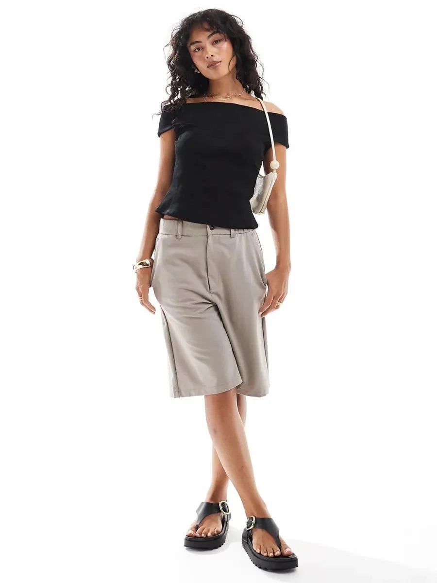 Kristy Tube Top Sexy T-shirt Off-shoulder