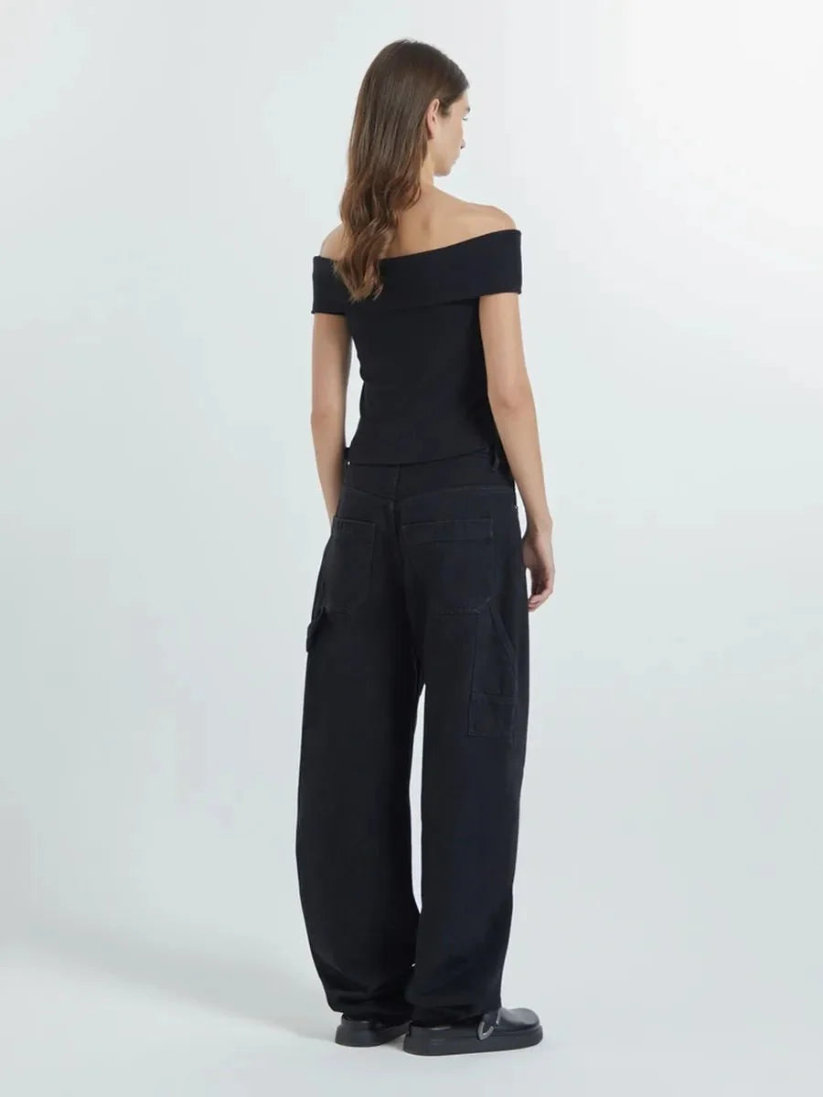 Kristy Tube Top Sexy T-shirt Off-shoulder