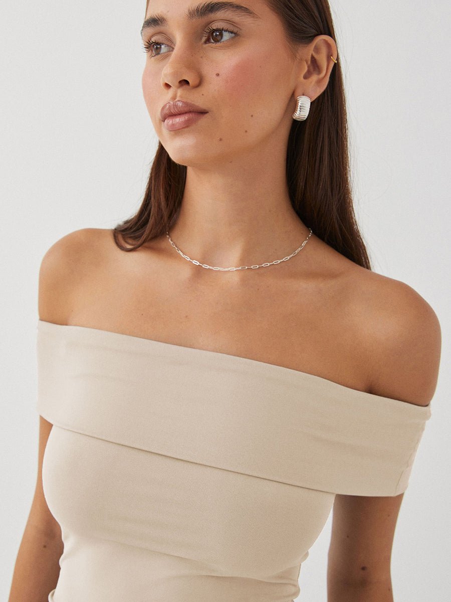 Kristy Tube Top Sexy T-shirt Off-shoulder