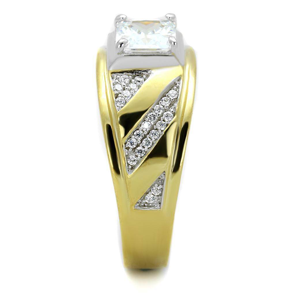 VacationGrabs Men's Gold and Rhodium Sterling Silver Ring